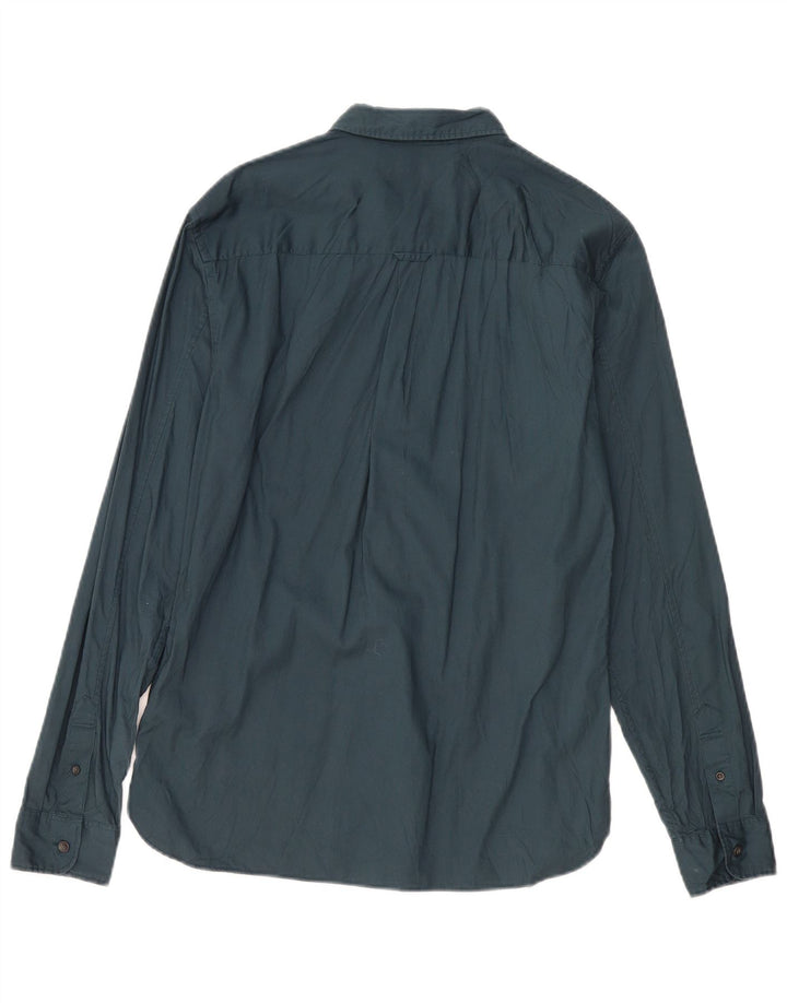 All Saints Mens Shirt Medium Navy Blue Cotton