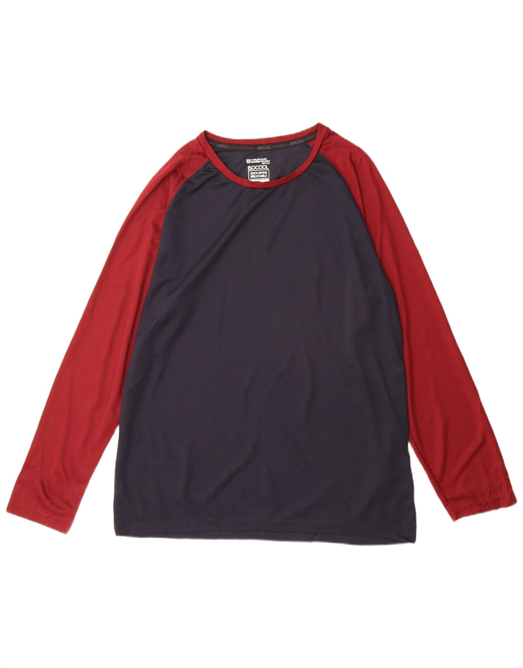 Mountain Warehouse Mens Top Long Sleeve XL Navy Blue Colourblock Polyester