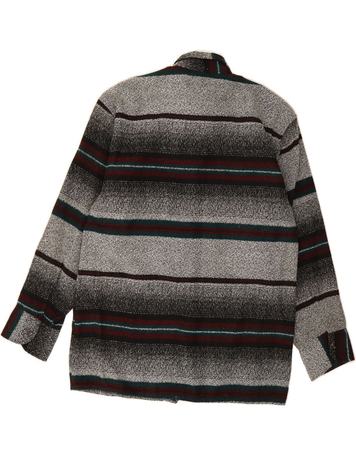 VINTAGE Mens Flannel Shirt Medium Grey Striped Cotton Vintage Vintage and Second-Hand Vintage from Messina Hembry 