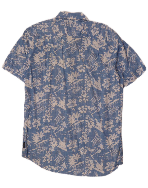 Camicia a maniche corte da uomo Izod Salt Water, piccola hawaiana in cotone floreale blu