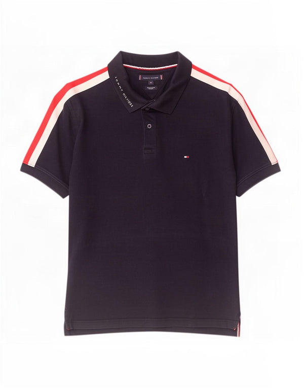 Tommy Hilfiger Mens Regular Fit Polo Shirt XL Navy Blue Colourblock Cotton