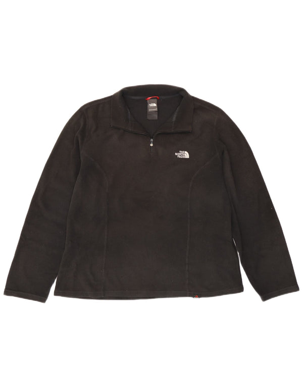 The North Face Womens Zip Neck Fleece Jumper UK 18 XL Black Polyester