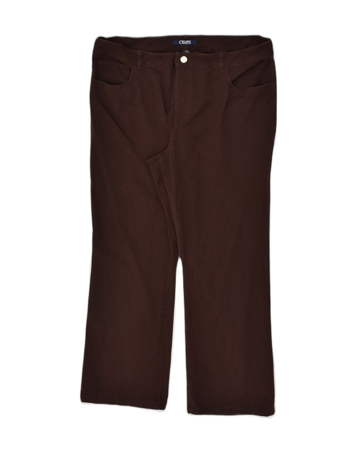 CHAPS Womens Bootcut Casual Trousers US 16 2XL W38 L27  Brown Cotton | Vintage Chaps | Thrift | Second-Hand Chaps | Used Clothing | Messina Hembry 