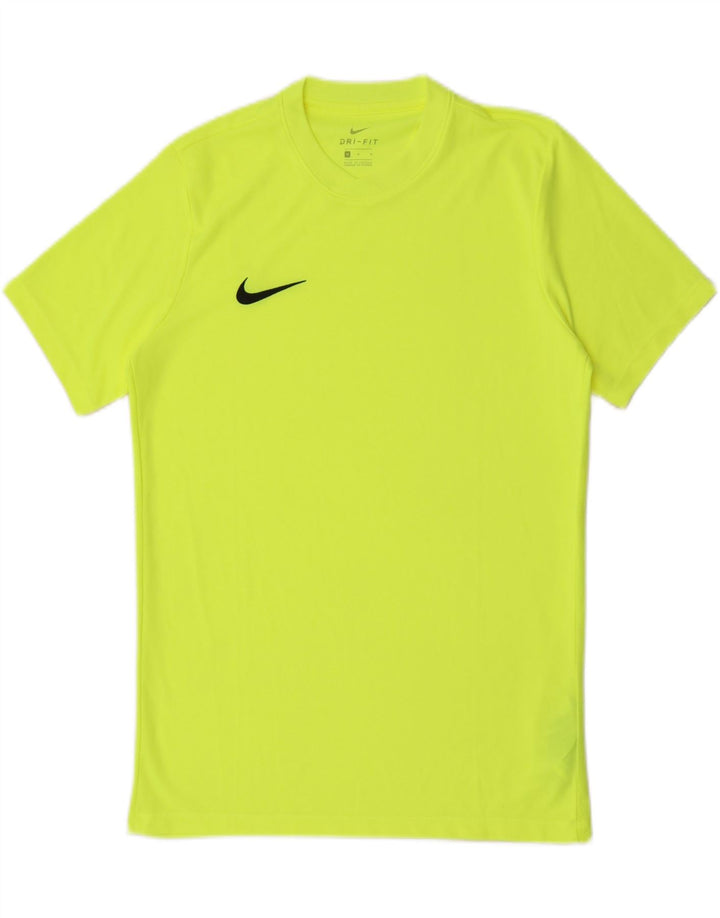 Nike Mens Dri Fit T-Shirt Top Medium Yellow Polyester
