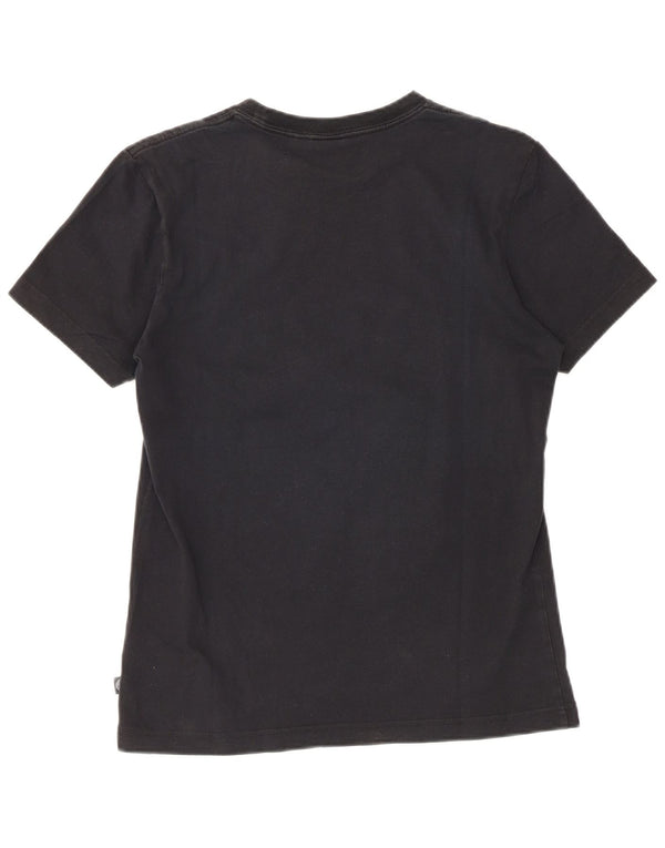 Adidas Womens Graphic T-Shirt Top UK 10 Small Black Floral Cotton