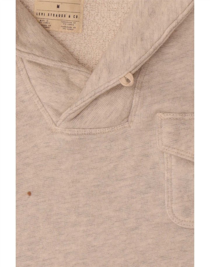 Męska bluza Levi's z szalowym dekoltem, średnia szara bawełniana nakrapiana