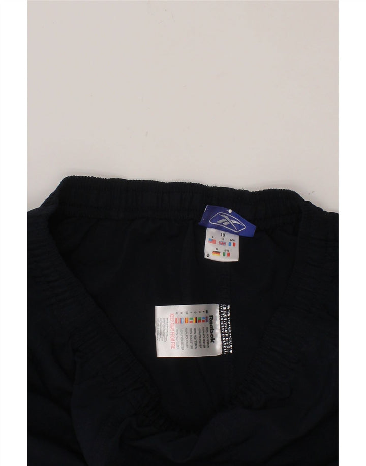REEBOK Womens Sport Shorts UK 10 Small Navy Blue Polyester
