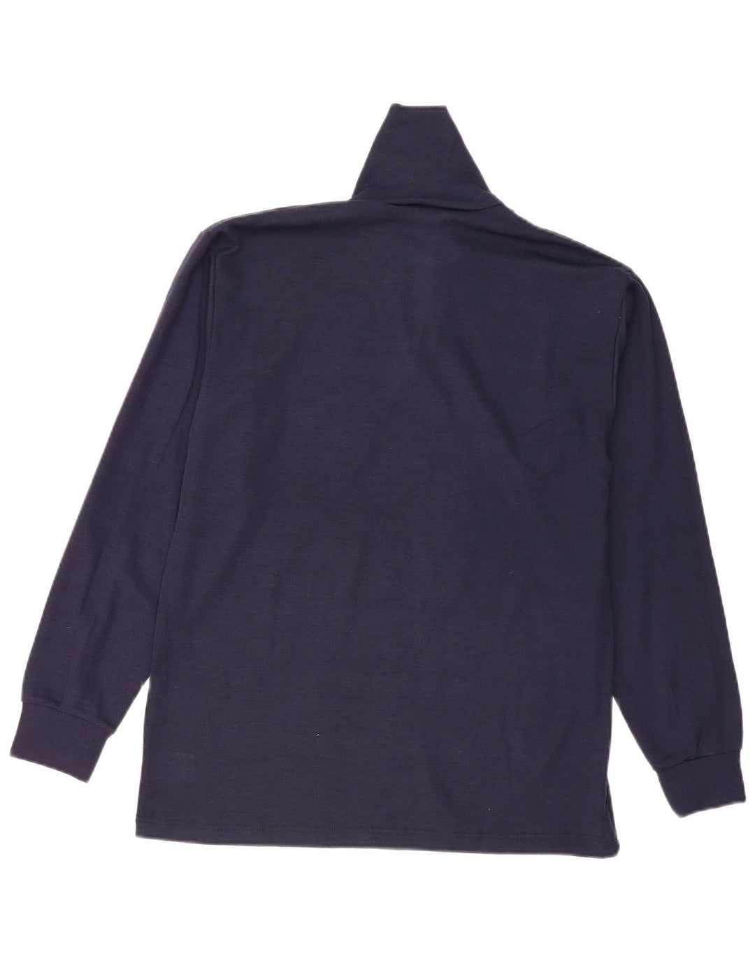 Vintage Mens Zip Neck Jumper Sweater IT 50 Medium Navy Blue Wool