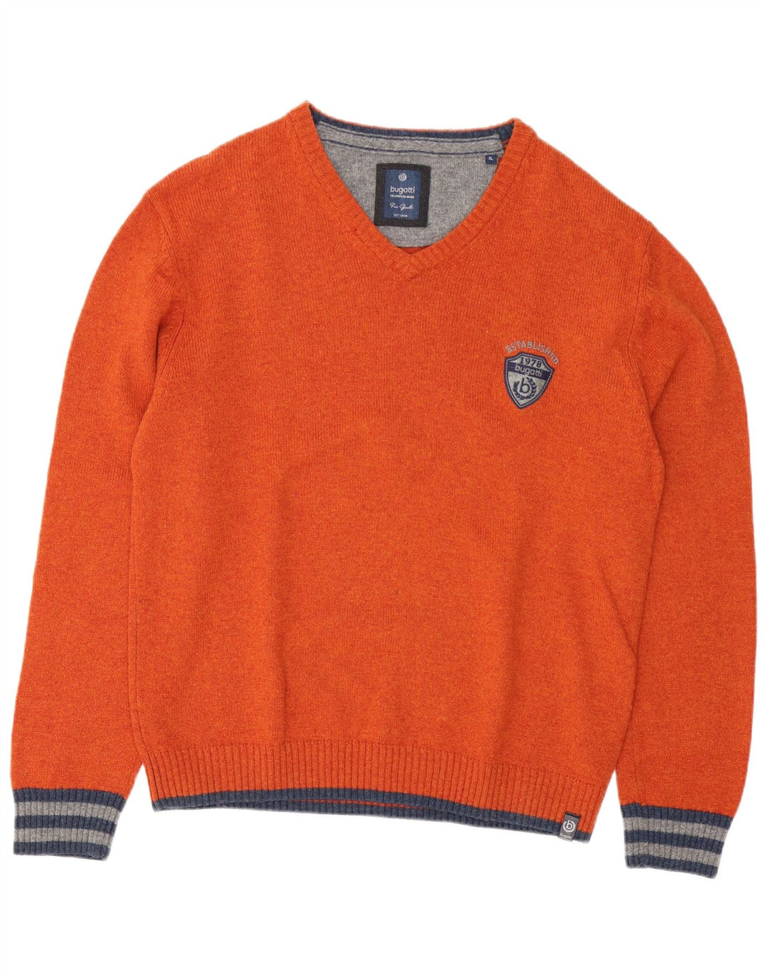 Bugatti Herre V-hals sweater XL Orange lammeuld
