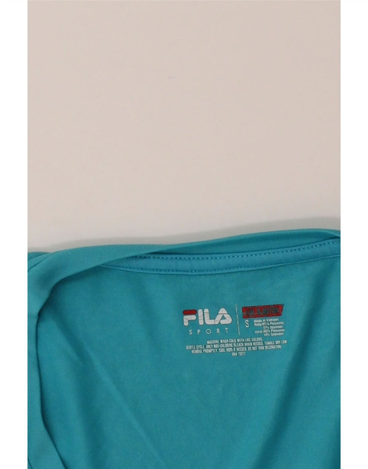 FILA Womens Top Long Sleeve UK 10 Small Blue Polyester Vintage Fila and Second-Hand Fila from Messina Hembry 