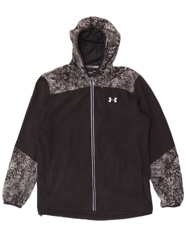 Under Armour Veste de survêtement à capuche pour homme Taille L Noir Géométrique
