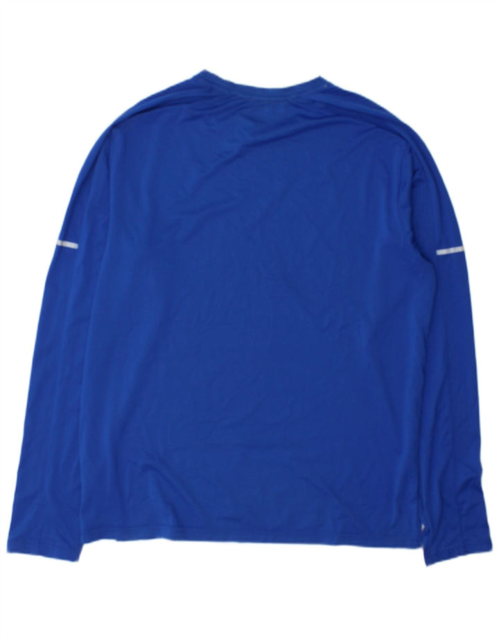 New Balance Mens Top Long Sleeve Large Blue Polyester