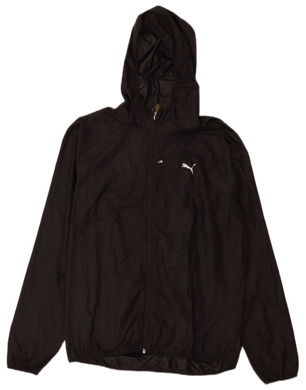 Puma Veste de pluie à capuche pour femme UK 16 Large Noir Polyester