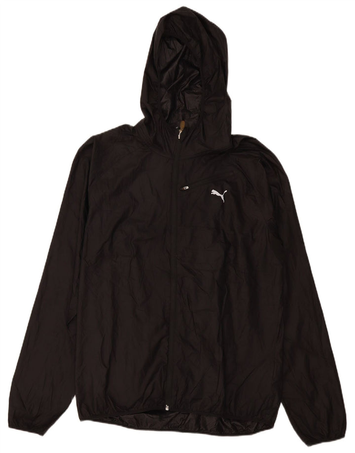 Puma Veste de pluie à capuche pour femme UK 16 Large Noir Polyester