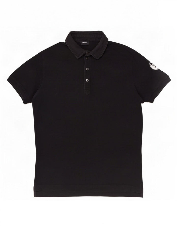 Polo Diesel da uomo in cotone nero medio
