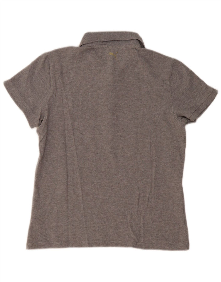 PUMA Womens Polo Shirt UK 14 Medium  Grey Cotton