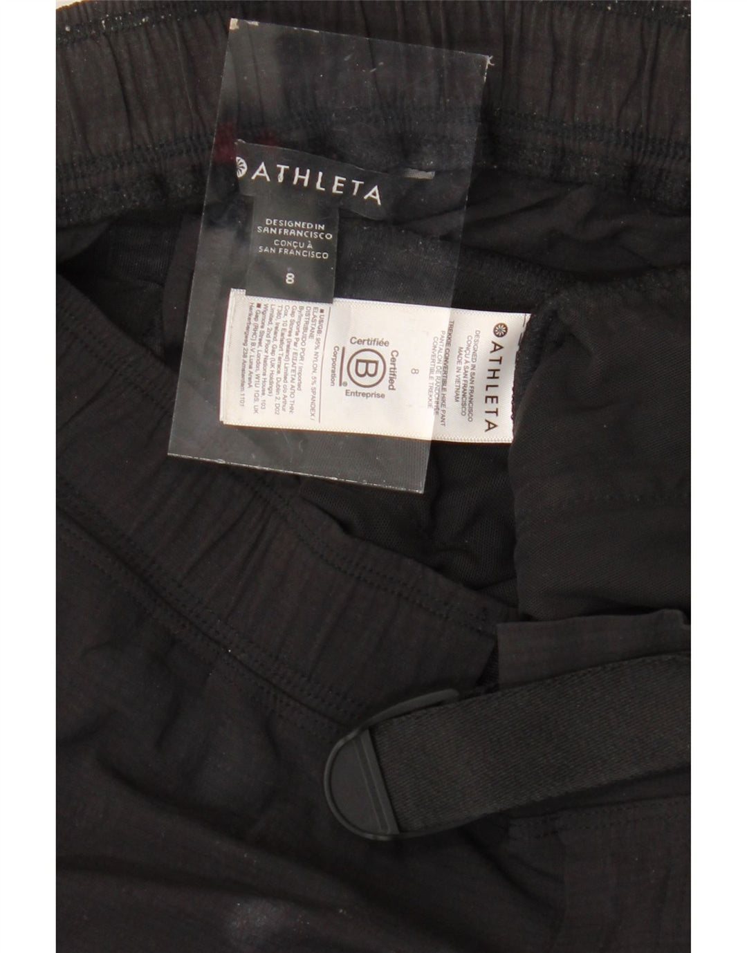 ATHLETA Womens Joggers Cargo Trousers US 8 Medium W30 L29 Black Nylon Vintage Athleta and Second-Hand Athleta from Messina Hembry 