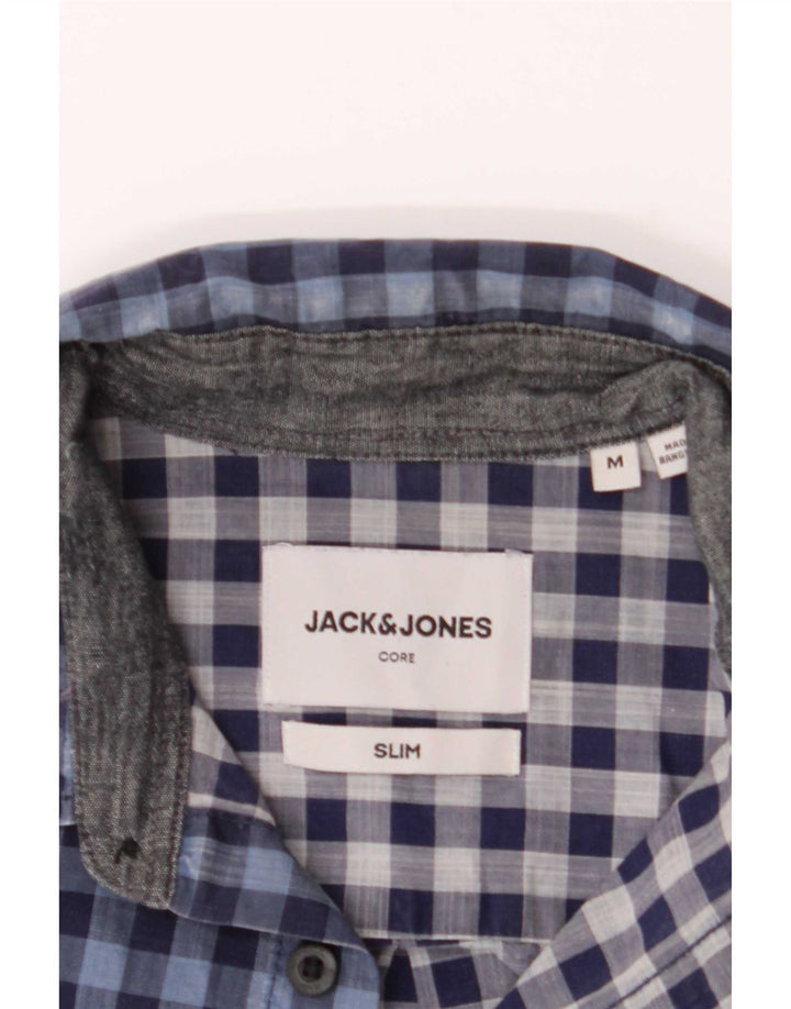 Jack & Jones Mens Slim Fit Shirt Medium Blue Gingham