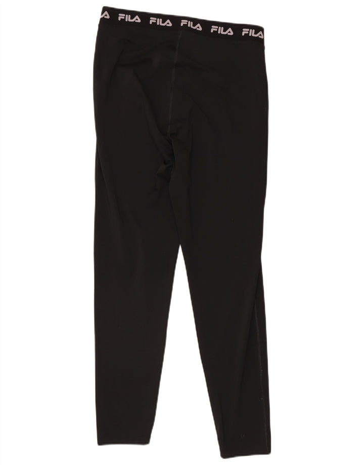 Fila Damen Grafik-Leggings UK 16 Large Schwarz