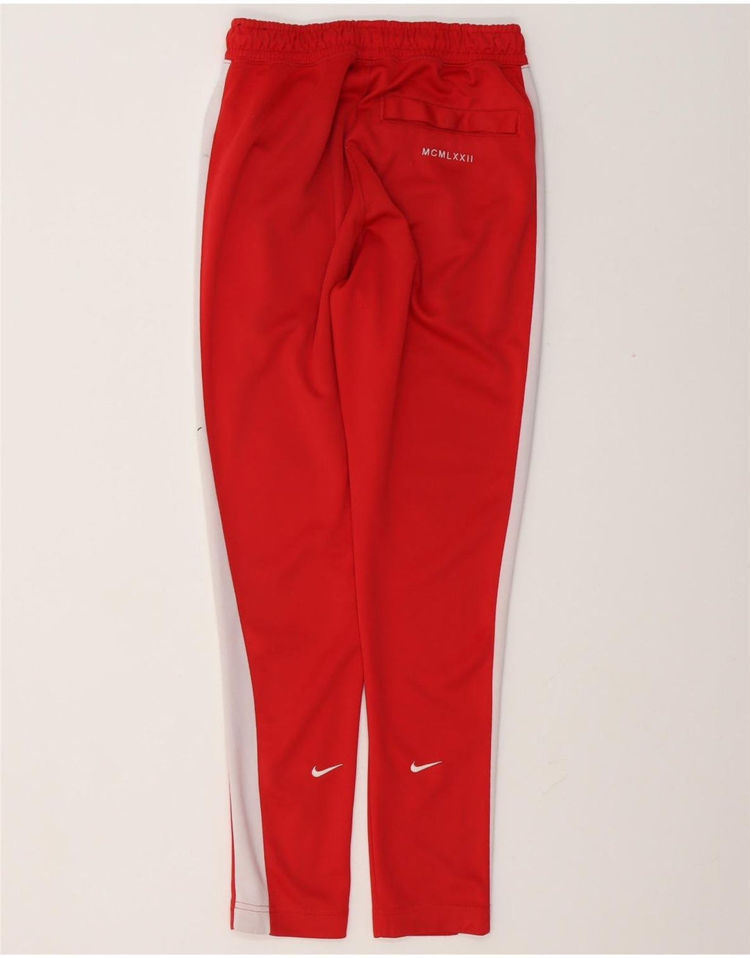 Nike Mens Swoosh Tracksuit Trousers Small  Red Colourblock Polyester