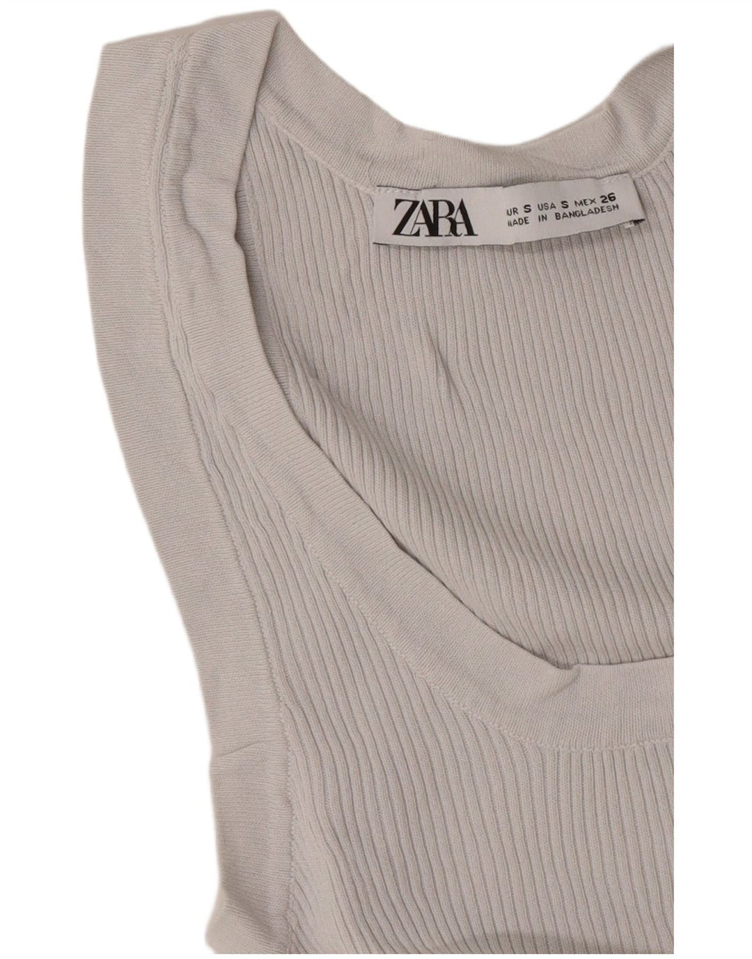 Canotta Zara da donna UK 8 piccola grigia