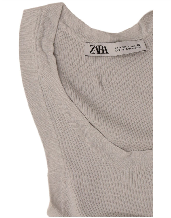 Canotta Zara da donna UK 8 piccola grigia