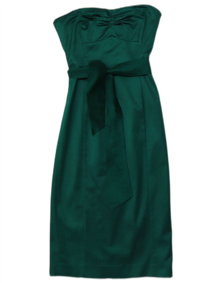 COAST Womens Strapless Dress UK 8 Small Green Acetate