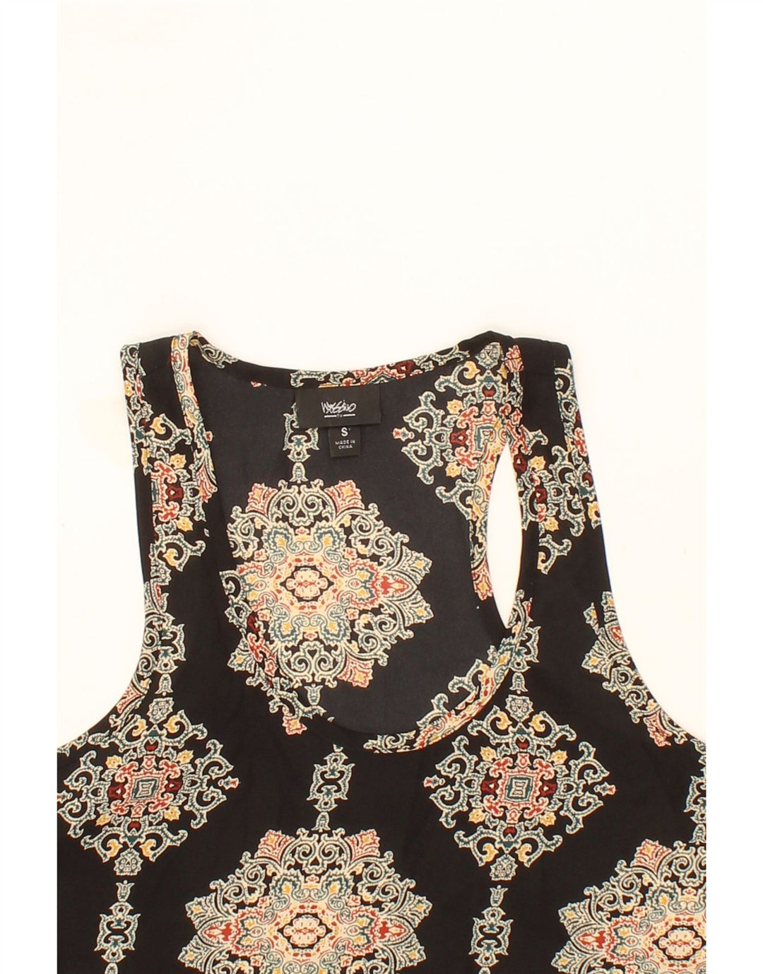 MOSSIMO Womens Vest Top UK 10 Small Black Paisley Polyester Vintage Mossimo and Second-Hand Mossimo from Messina Hembry 