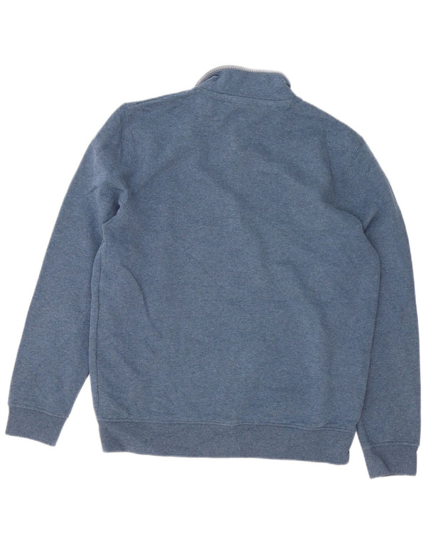 Crew Clothing Mens Zip Neck Sweatshirt Jumper Large Navy Blue Cotton