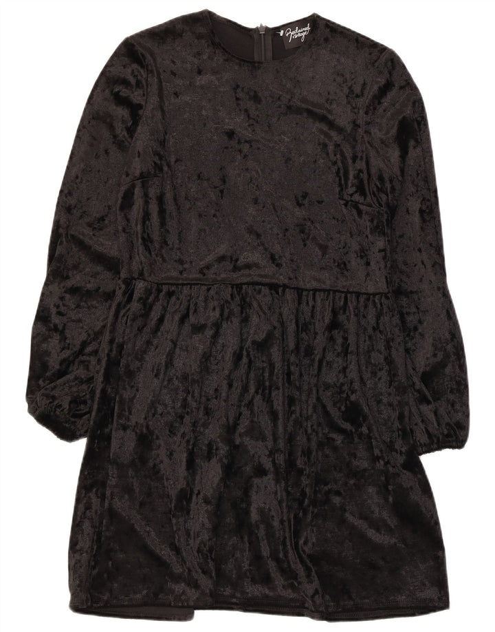 Asos Womens Long Sleeve A-Line Dress UK 8 Small Black Polyester