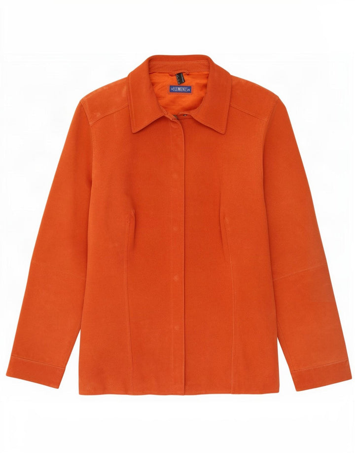 Elements Chaqueta de gamuza para mujer UK 44 Cuero naranja grande