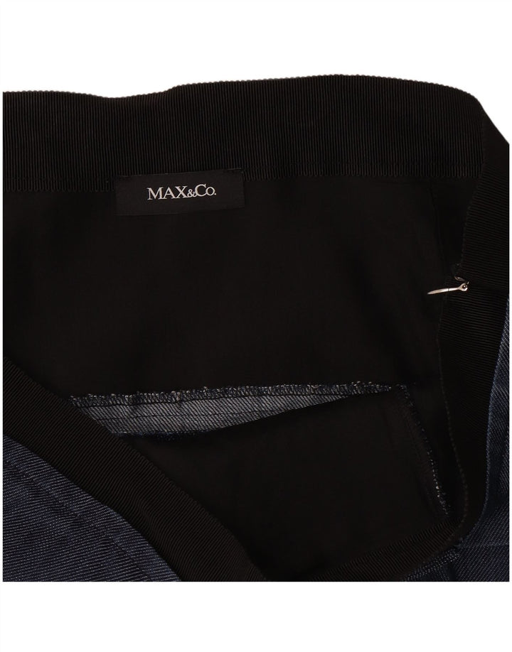 Max&Co. Womens Peplum Skirt Large W32  Navy Blue Viscose