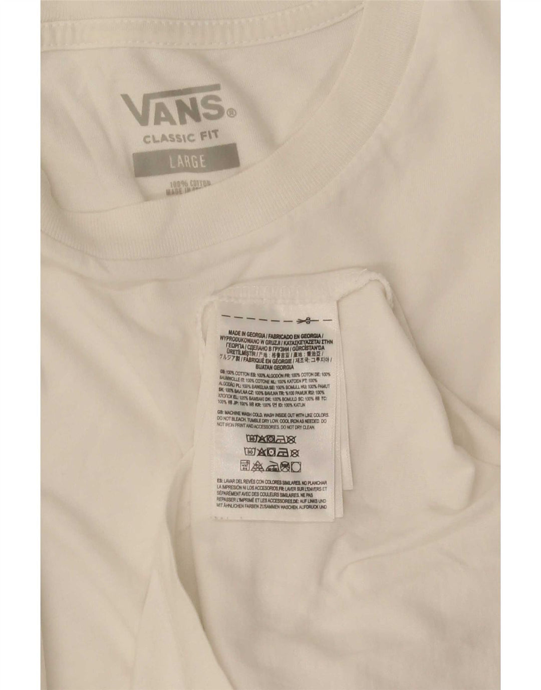 Vans Mens Classic Fit Top Long Sleeve Large White Cotton