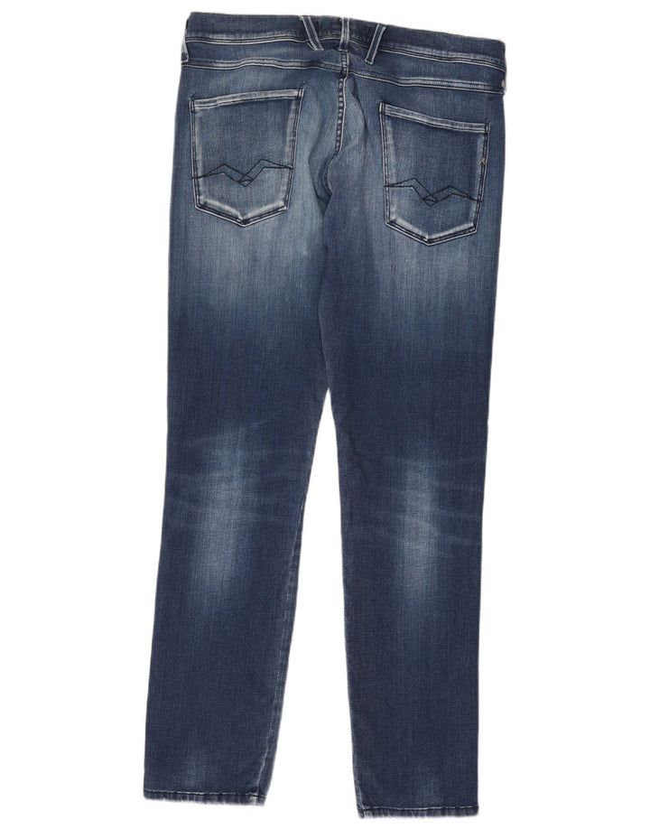 REPLAY Womens Slim Jeans W34 L31 Navy Blue