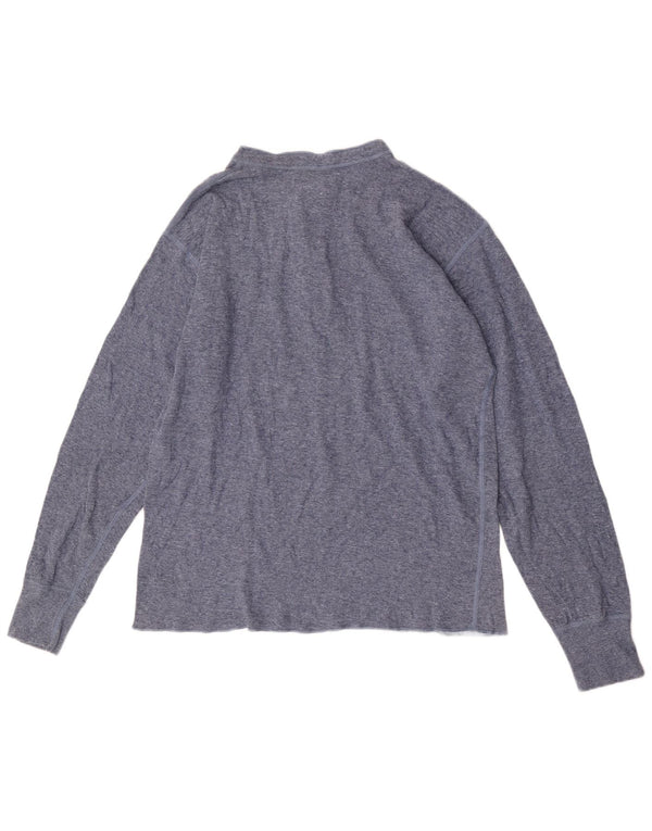 L.L.Bean Top da uomo a maniche lunghe in cotone blu grande