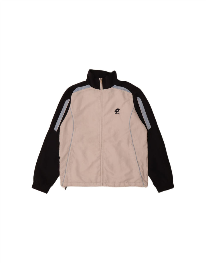 LOTTO Mens Tracksuit Top Jacket Large Off White Colourblock Polyester Vintage Lotto and Second-Hand Lotto from Messina Hembry 