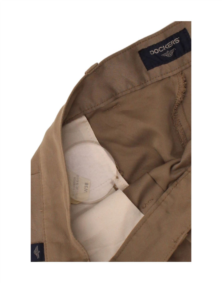 DOCKERS Mens Pegged Chino Shorts W38 XL Brown Microfibers Vintage Dockers and Second-Hand Dockers from Messina Hembry 