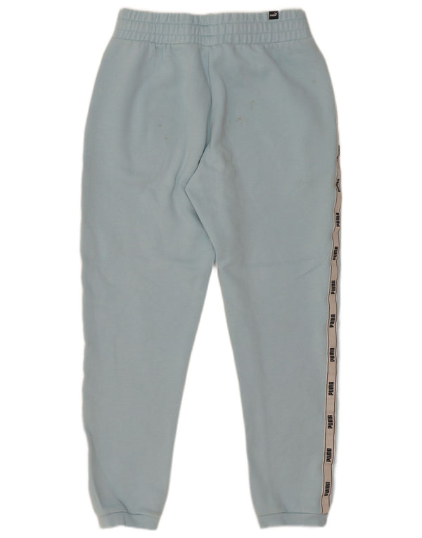 Puma Mens Graphic Tracksuit Trousers Joggers Small Blue Colourblock Cotton