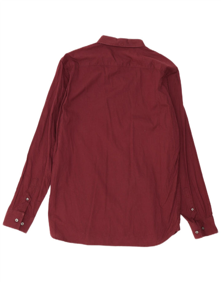 French Connection Mens Shirt Large Burgundy