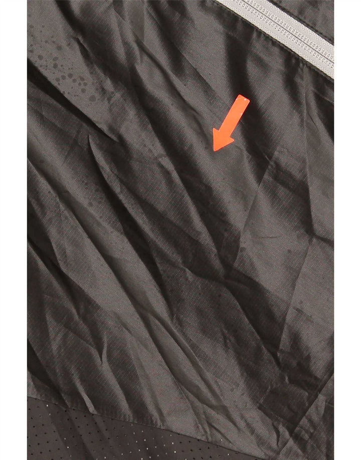 Adidas Mens Rain Jacket UK 42 XL Black Colourblock Polyester