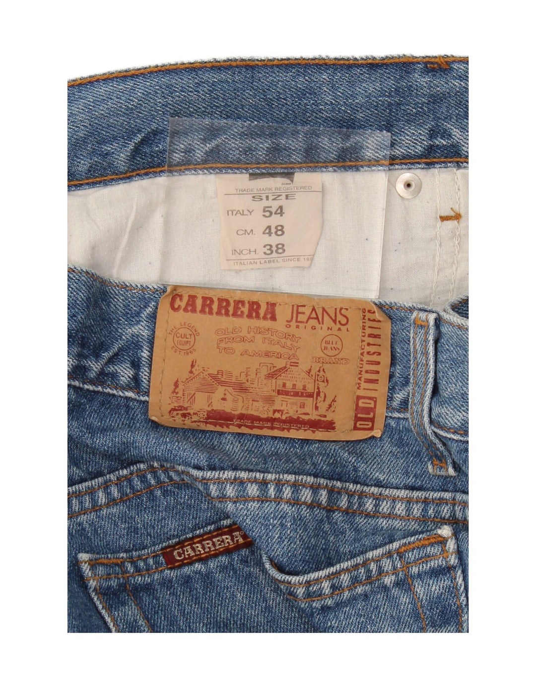 CARRERA Mens Straight Jeans W38 L33 Blue Cotton Vintage Carrera and Second-Hand Carrera from Messina Hembry 