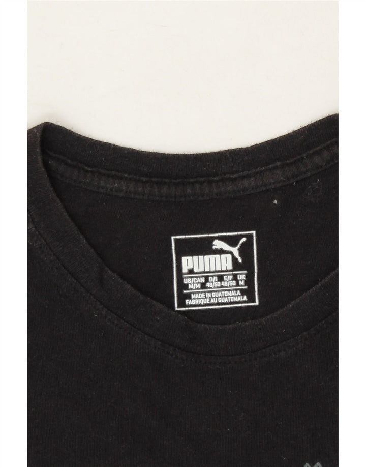 PUMA Mens Graphic T-Shirt Top Medium Black Cotton Vintage Puma and Second-Hand Puma from Messina Hembry 