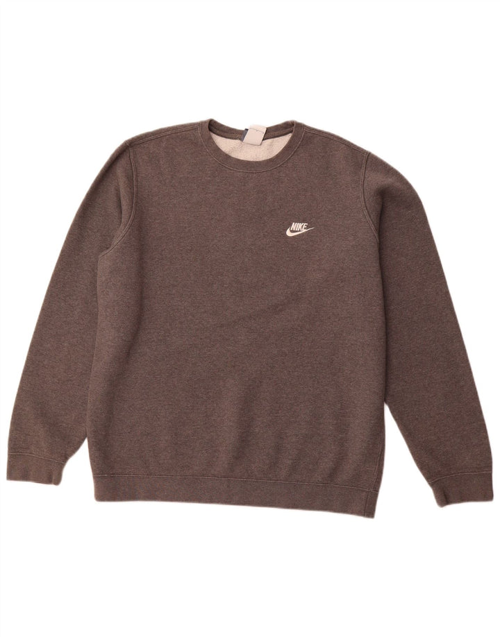 NIKE Mens Sweatshirt Jumper Large Grey Cotton