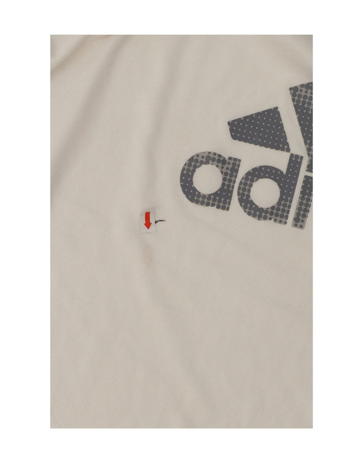ADIDAS Mens Climalite Graphic T-Shirt Top Large White Polyester Vintage Adidas and Second-Hand Adidas from Messina Hembry 