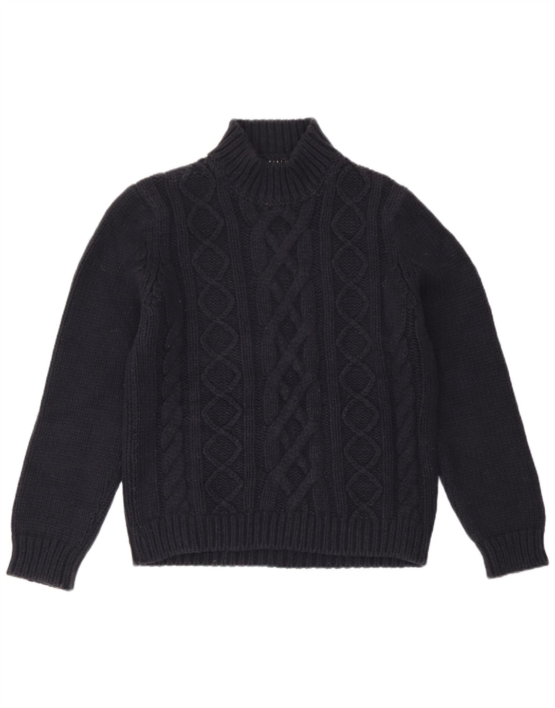 Sisley Pull Col Roulé Femme UK 14 Laine Bleu Marine Moyen