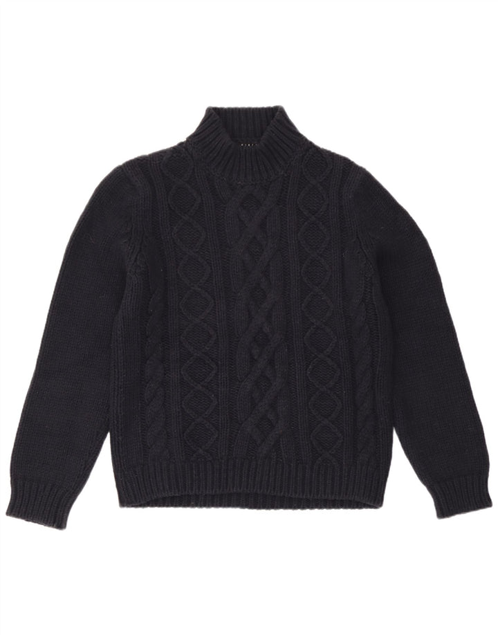 Sisley Pull Col Roulé Femme UK 14 Laine Bleu Marine Moyen