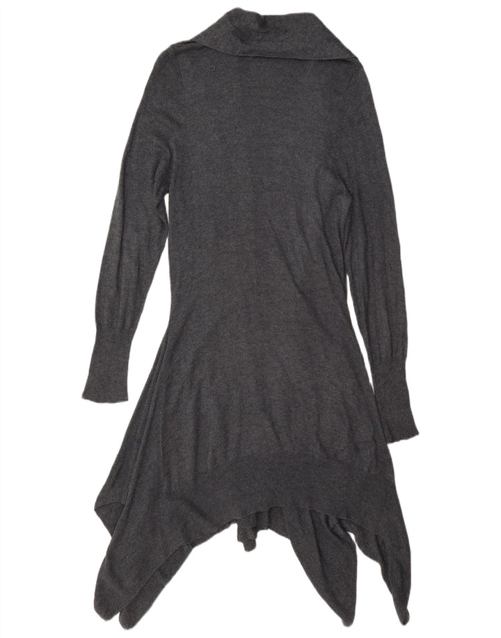 Marks & Spencer Damen Asymmetrischer Cardigan-Pullover UK 14 Mittelgrau