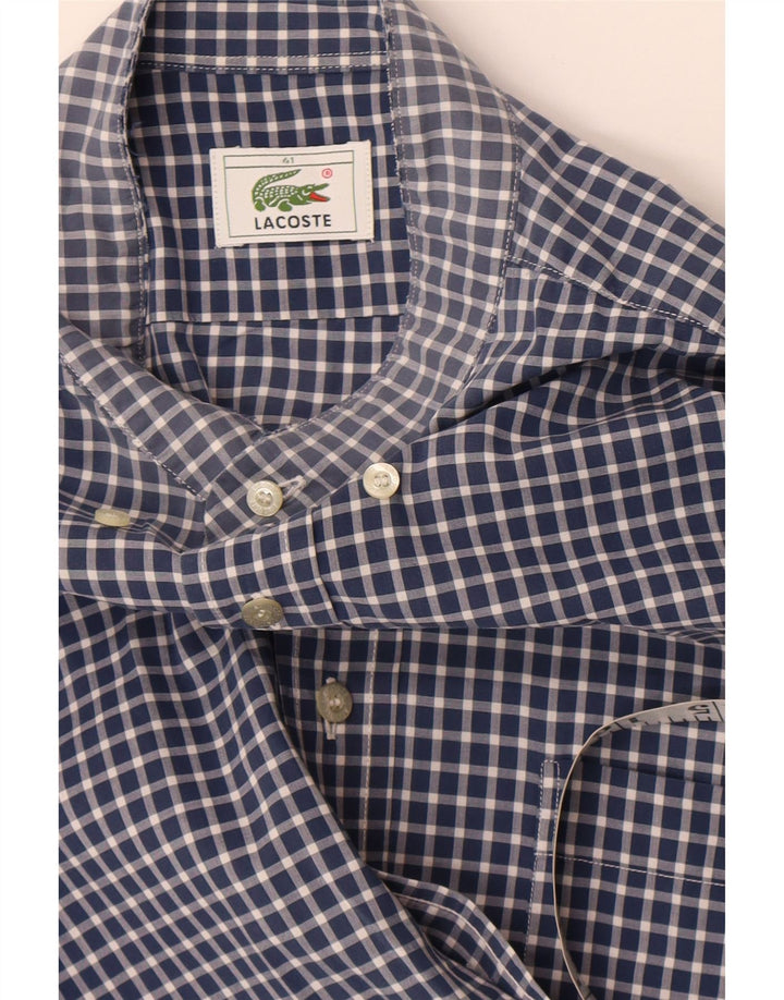 Lacoste Herreskjorte str. 41 Large Navy Blue Gingham
