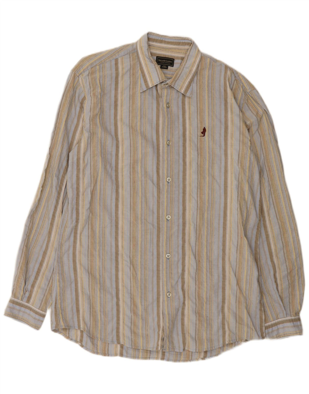 Marlboro Classics Mens Shirt XL Blue Striped Cotton