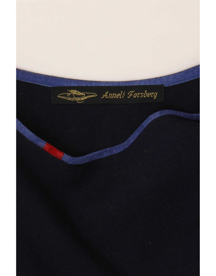 Vintage Womens Asymmetric Top UK 18 XL Navy Blue